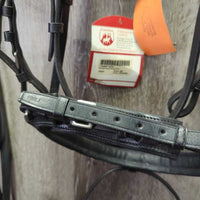Monocrown Dressage Bridle, Crank, Flash, Bling, Plain Reins, Finger Stoppers, Tag *new/xc, mnr dirt?film & creases
