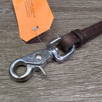 Narrow Soft Leather Standing Attachment, snap *xc clean, many extra holes, mnr creases & dents

