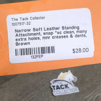 Narrow Soft Leather Standing Attachment, snap *xc clean, many extra holes, mnr creases & dents

