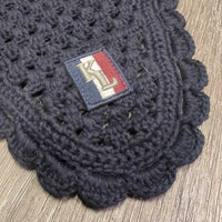Hvy Crochet Fly Veil Ear Bonnet *vgc, clean & dirty/dusty inside, hairy
