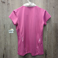SS Show - Polo Shirt, 1/3 Zip Up *gc/fair, older, Collar: crinkled, dingy & stained
