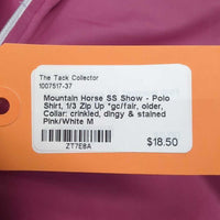 SS Show - Polo Shirt, 1/3 Zip Up *gc/fair, older, Collar: crinkled, dingy & stained
