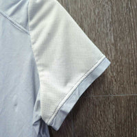 SS Sun Show Shirt, 1/2 Zip Up, snap collar, mesh shoulders & sleeves *vgc, mnr stain & snag
