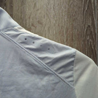 SS Sun Show Shirt, 1/2 Zip Up, snap collar, mesh shoulders & sleeves *vgc, mnr stain & snag
