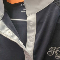 JUNIORS SS Show Shirt, 1/3 Snap Up *gc/fair, spots, Missing snap, Collar puckers

