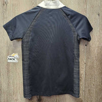 JUNIORS SS Show Shirt, 1/3 Snap Up *gc/fair, spots, Missing snap, Collar puckers
