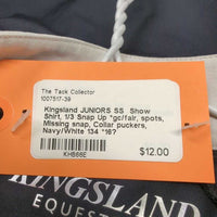 JUNIORS SS Show Shirt, 1/3 Snap Up *gc/fair, spots, Missing snap, Collar puckers
