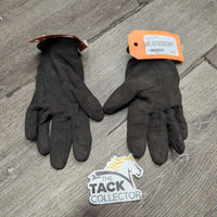 Synthetic Riding Gloves, bling *gc, dusty, dirty, faded, missing bling, linty velcro
