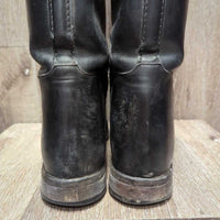 Thick Dress Boots, 2x Gold Forms, Boot Pulls *gc, scratches, rubs, scuffs, older, faded, creases, heel rubs, v.powdery inside
