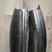 Thick Dress Boots, 2x Gold Forms, Boot Pulls *gc, scratches, rubs, scuffs, older, faded, creases, heel rubs, v.powdery inside
