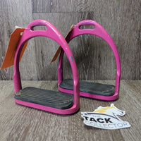 Pr Stirrup Irons, rubber beds *vgc/gc, scuffs, chipped paint, mnr dirt
