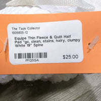 Thin Fleece & Quilt Half Pad *gc, clean, stains, hairy, clumpy
