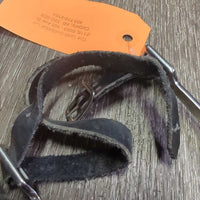 POW Spurs, Thin Leather Spur Straps *vgc, clean, mnr rubs, scrapes, scuffs & stretched & twisted
