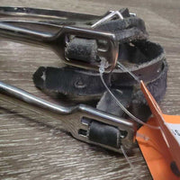 POW Spurs, Thin Leather Spur Straps *vgc, clean, mnr rubs, scrapes, scuffs & stretched & twisted
