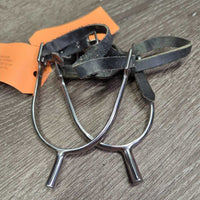 POW Spurs, Thin Leather Spur Straps *vgc, clean, mnr rubs, scrapes, scuffs & stretched & twisted
