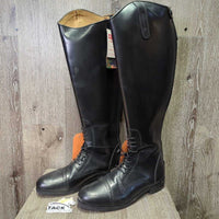 Field Boots,Zips, tags, box *new/like new, mnr puckers?waves, scratches & creases, older?
