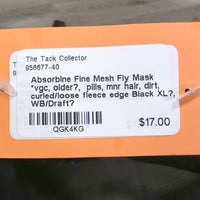 Fine Mesh Fly Mask *vgc, older?, pills, mnr hair, dirt, curled/loose fleece edge

