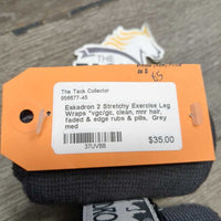 2 Stretchy Exercise Leg Wraps *vgc/gc, clean, mnr hair, faded & edge rubs & pills
