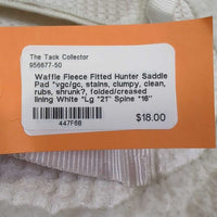 Waffle Fleece Fitted Hunter Saddle Pad *vgc/gc, stains, clumpy, clean, rubs, shrunk?, folded/creased lining
