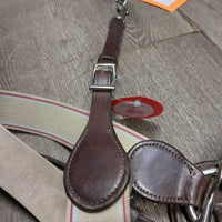 Leather & Elastic Breastplate, Running Martingale Attachment, snaps *vgc, clean & dirt/residue, stains
