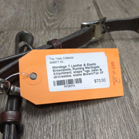 Leather & Elastic Breastplate, Running Martingale Attachment, snaps *vgc, clean & dirt/residue, stains
