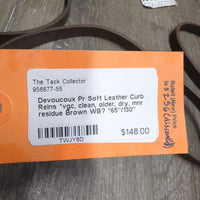 Pr Soft Leather Curb Reins *vgc, clean, older, mnr dry, mnr residue
