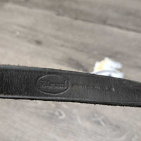 Soft Thick Leather Draw Reins, adjustable loop ends, buckles, snaps *gc, dirt, rubs, faded, scratches, edge scrapes
