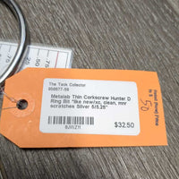 Thin Corkscrew Hunter D Ring Bit *like new/xc, clean, mnr scratches

