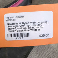 Neoprene & Nylon Web Lungeing Surcingle, Girth *gc, mnr dirt, stained, residue, slices, dents, faded?
