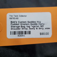 Hvy Padded Western Saddle Carry - Storage Bag, tag *vgc/xc, NO Shoulder Strap, dusty & dirty, older
