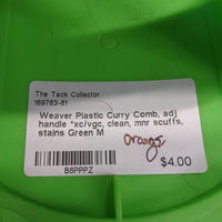 Plastic Curry Comb, adj handle *xc/vgc, clean, mnr scuffs, stains
