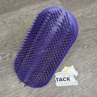 Plastic Curry Comb, adj handle *vgc, mnr dirt, hair, scuffs
