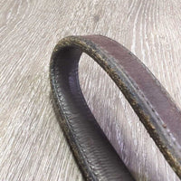 Hvy Leather & Silver Western Showmanship Halter, 32" Nose Chain Leather Lead Shank *vgc, clean & dirty, rubs, scrapes
