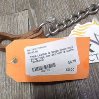 Thick Leather & Single Chain Curb Strap *vgc, mnr dirt, stiff & stains
