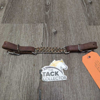 Hvy Leather & Double Chain Curb - Chin Strap, Buckles *gc/fair, v.rusty. dirt, stains, rubs
