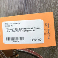 One Ear Headstall, Texas Star, Tag *new
