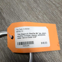 Thin Eggbutt Snaffle Bit *gc, clean, scuffs, residue, chews, scratches, older
