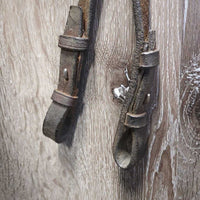 Rsd Bridle, Braided Reins *fair, NO Noseband, v.dry, v.stiff, twisted, broken keeper, dirty, creases, tight keepers
