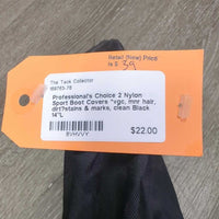 2 Nylon Sport Boot Covers *vgc, mnr hair, dirt?stains & marks, clean
