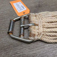 15 Cotton String Cinch, 2x D Rings *gc/fair, v.hairy, dirt, rusty, pulled string end
