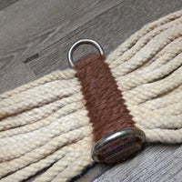 15 Cotton String Cinch, 2x D Rings *gc/fair, v.hairy, dirt, rusty, pulled string end
