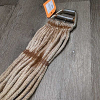 15 Cotton String Cinch, 2x D Rings *gc/fair, v.hairy, dirt, rusty, pulled string end
