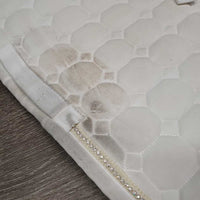 Quilt Jumper Pad, bling piping *vgc, clean, stains, hair, rubs, dingy, mnr snags, dirt, pills, rubs

