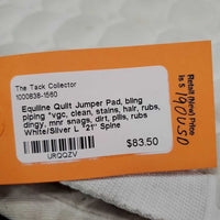 Quilt Jumper Pad, bling piping *vgc, clean, stains, hair, rubs, dingy, mnr snags, dirt, pills, rubs
