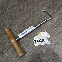 1 ONLY Wooden Handle Boot Pull *fair, rubs, faded, stains, rusty, oxidized, older
