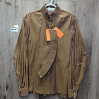 LS Hvy Show Shirt, 2x Button Collars *gc, older, faded, rubs, frayed button holes, v.bubbled collar
