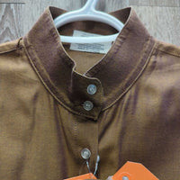 LS Hvy Show Shirt, 2x Button Collars *gc, older, faded, rubs, frayed button holes, v.bubbled collar

