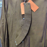 LS Hvy Show Shirt, 2x Button Collars *gc, older, faded, rubs, frayed button holes, v.bubbled collar
