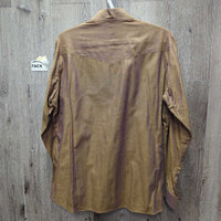 LS Hvy Show Shirt, 2x Button Collars *gc, older, faded, rubs, frayed button holes, v.bubbled collar
