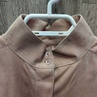 LS Hvy Show Shirt, 2x Button Collars *gc, older, faded, rubs, cuffs: puckers, rubs, creases & stains
